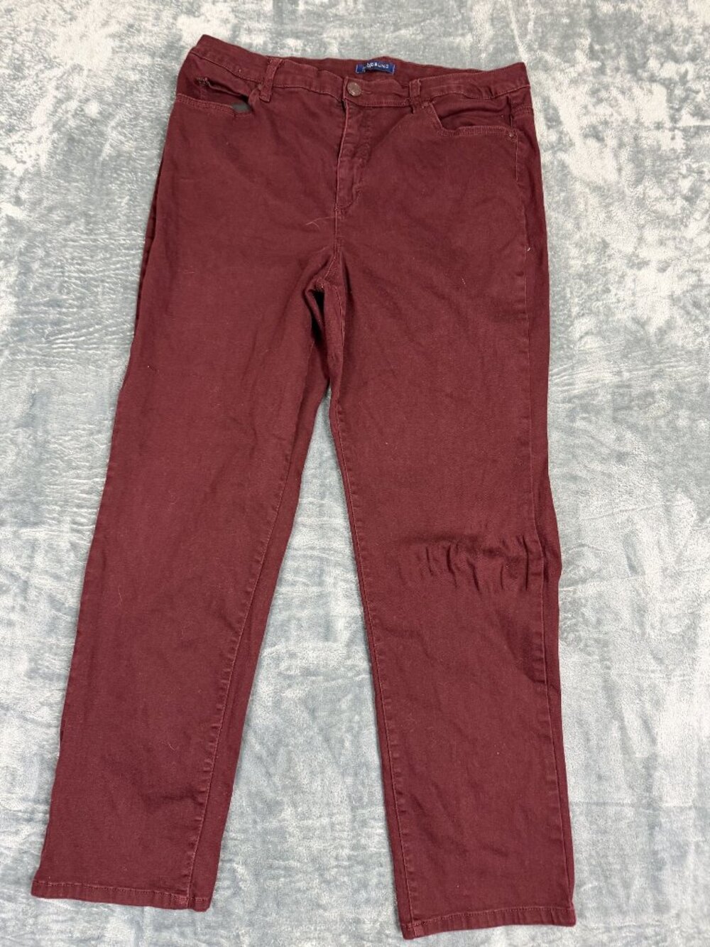 Bandolino Womens Maroon Straight-Leg Jeans Size 16